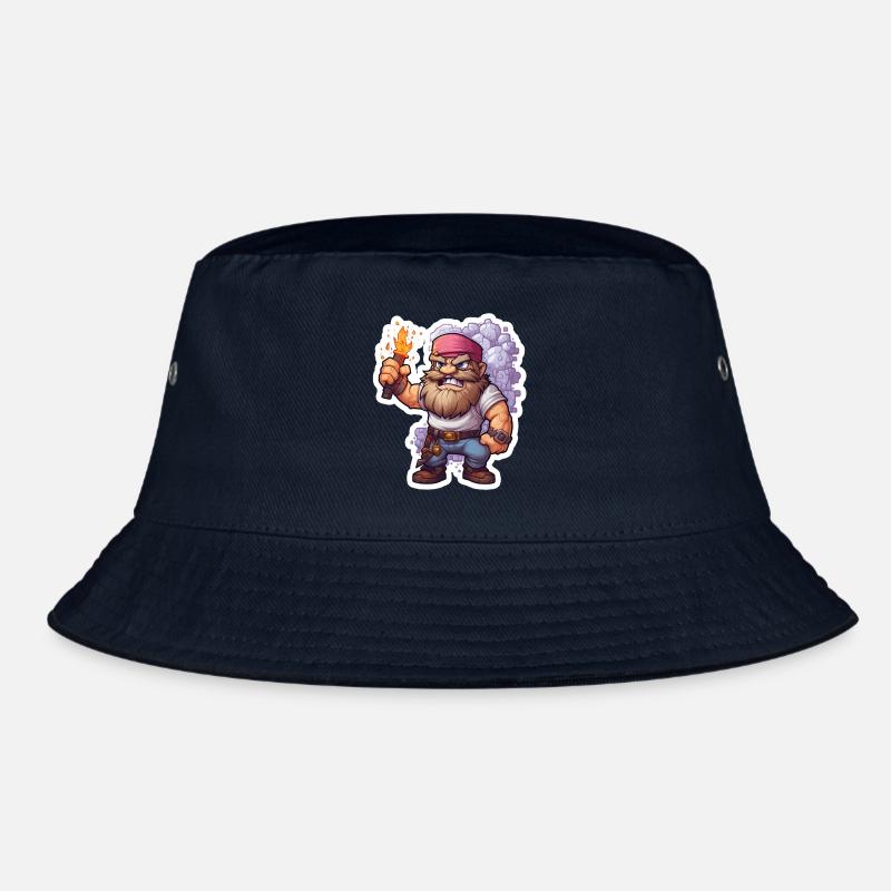 Pixel Dwarf With Torch Mining Game Shirt Bucket Hat