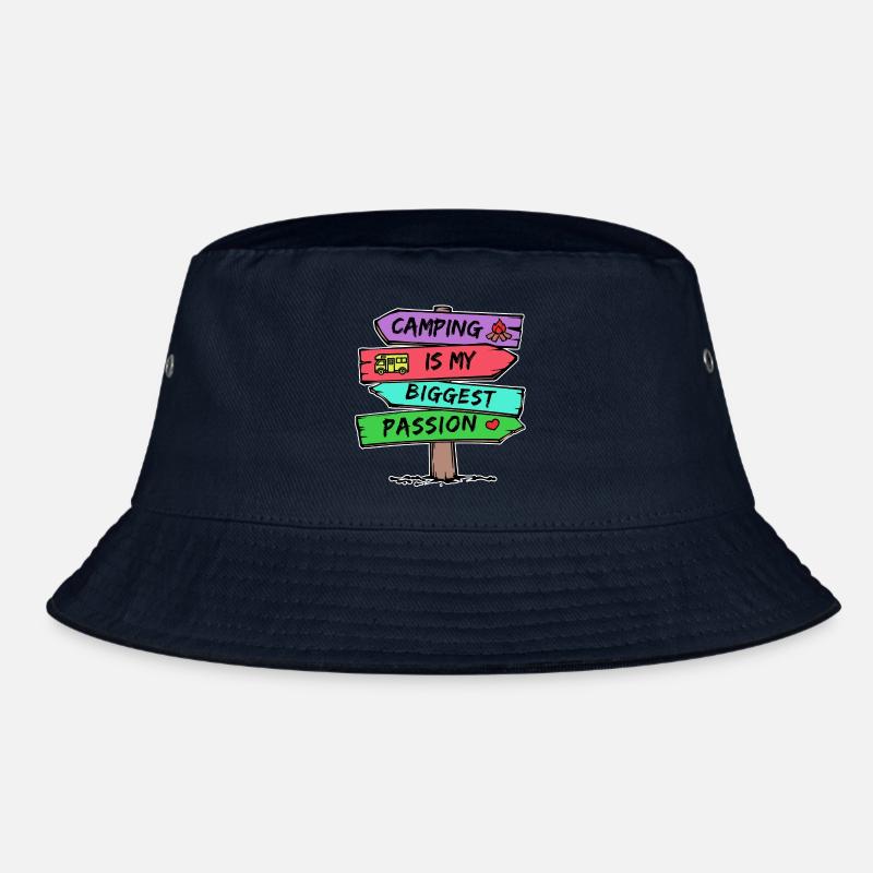 Camping Statement Wohnmobil Herz Camper Relaxen - Bucket Hat - Navy