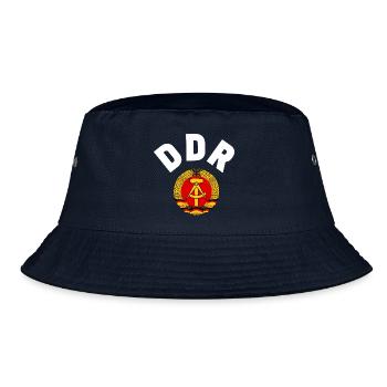 DDR 1974 WM Nationalmannschaft Retro Shirt Tasche - Bucket Hat - Navy - Vorne