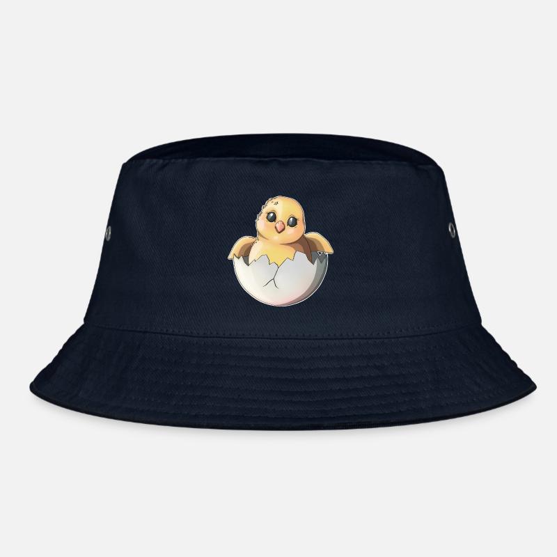 Cute Hatchling and Egg Illustration Bucket Hat
