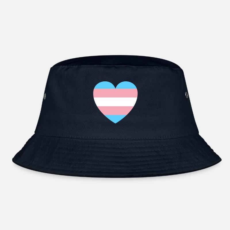 Trans Pride Flagge Herzform, Transgender Bucket Hat