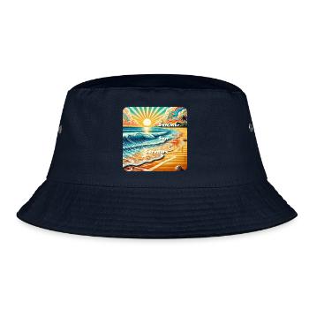 sunset beach - Bucket Hat - navy - Front