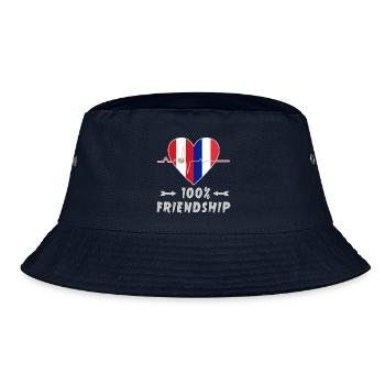 Peru und Frankreich 100% Freundschaft - Bucket Hat - Navy - Vorne