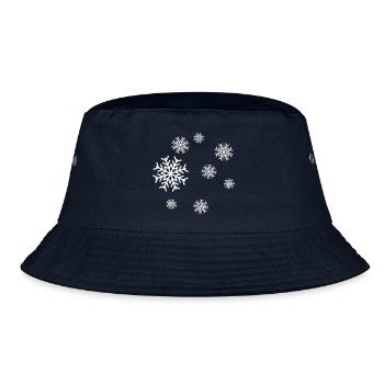 Winterliche Schneeflocken Muster - Bucket Hat - Navy - Vorne
