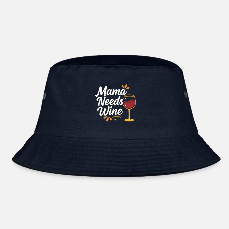 Mama Needs Wine – Lettrage à la main avec verre à vin Bob