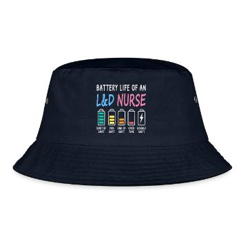 Battery level of a midwife, nurse, humor - Bucket Hat - navy - Front