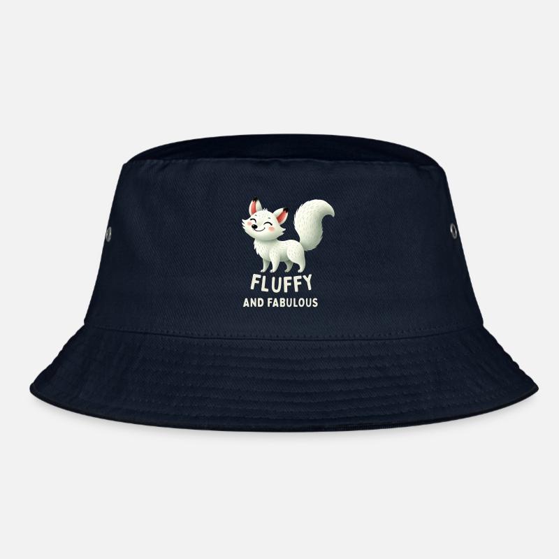 Fluffy White Fox Bucket Hat