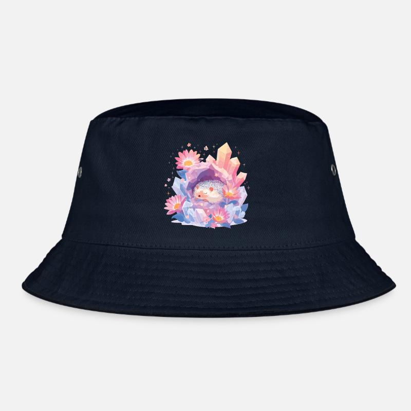 Sleeping hedgehog in the crystal garden Bucket Hat