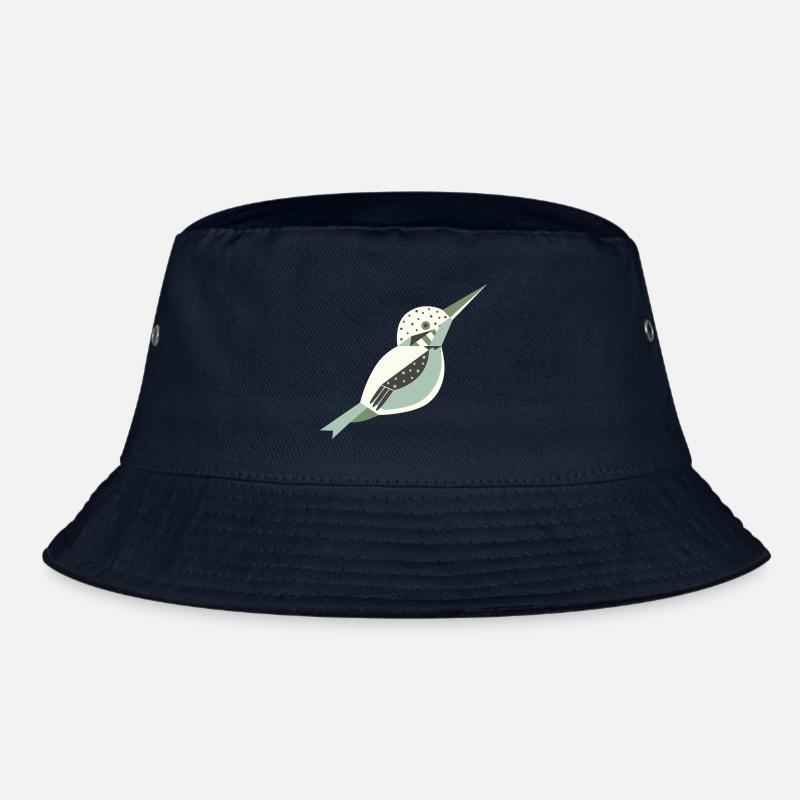 Geometrischer Eisväger mit L-weißen Polkapunkten Bucket Hat