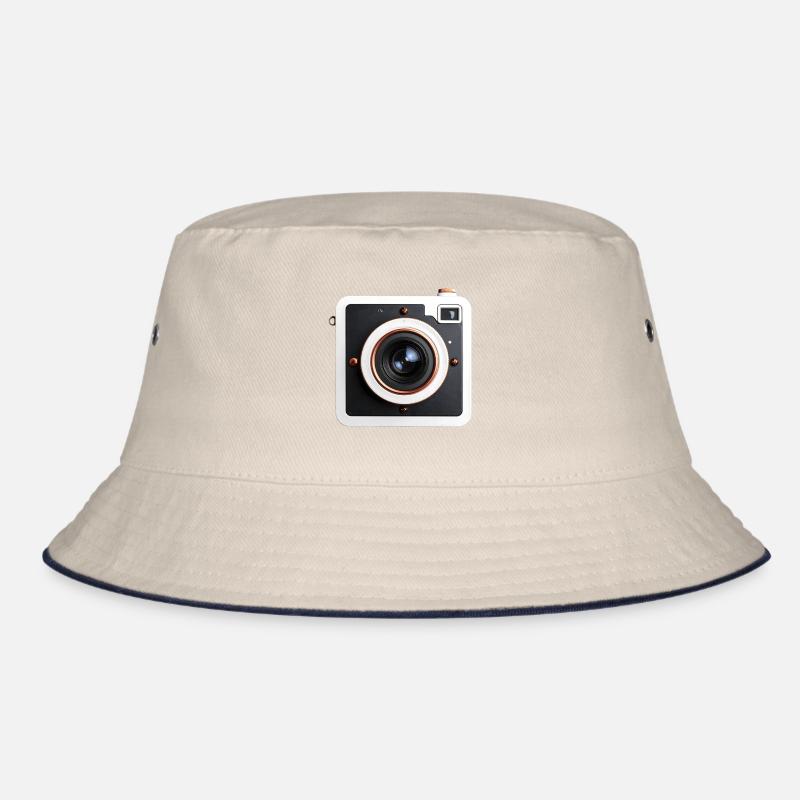 Retro Square Camera Copper Accents Bucket Hat