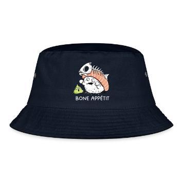 Sushi Bone Appetit – Lustiger Sushi Cartoon Humor - Bucket Hat - Navy - Vorne