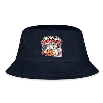 Halloween – Keine Tricks, nur Snacks – Gatto Goloso - Bucket Hat - Navy - Vorne
