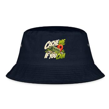 Cache Me If You Can Geocaching Motif - Bucket Hat - Navy - Vorne