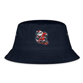 Cooler Snowboard Weihnachtsmann - Weihnachten - Bucket Hat - Navy - Vorne