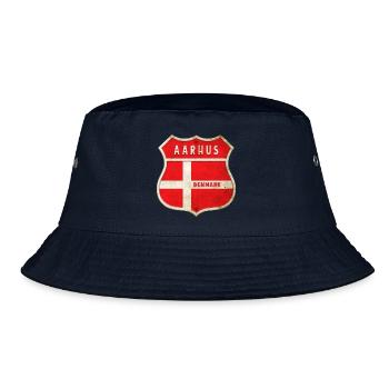 Aarhus Dänemark Wappen Flaggen Design - Bucket Hat - Navy - Vorne