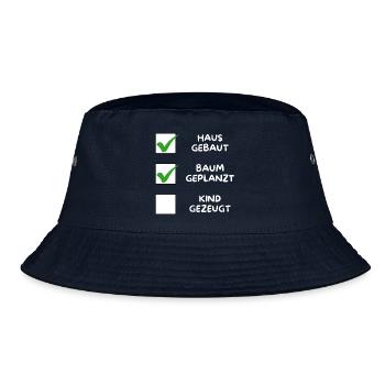 Haus gebaut, Baum gepflanzt (Kind gezeugt) weiß - Bucket Hat - Navy - Vorne