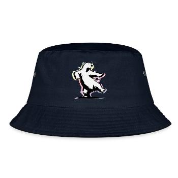 Tanzender Eisbär im Stencil-Stil - Bucket Hat - Navy - Vorne