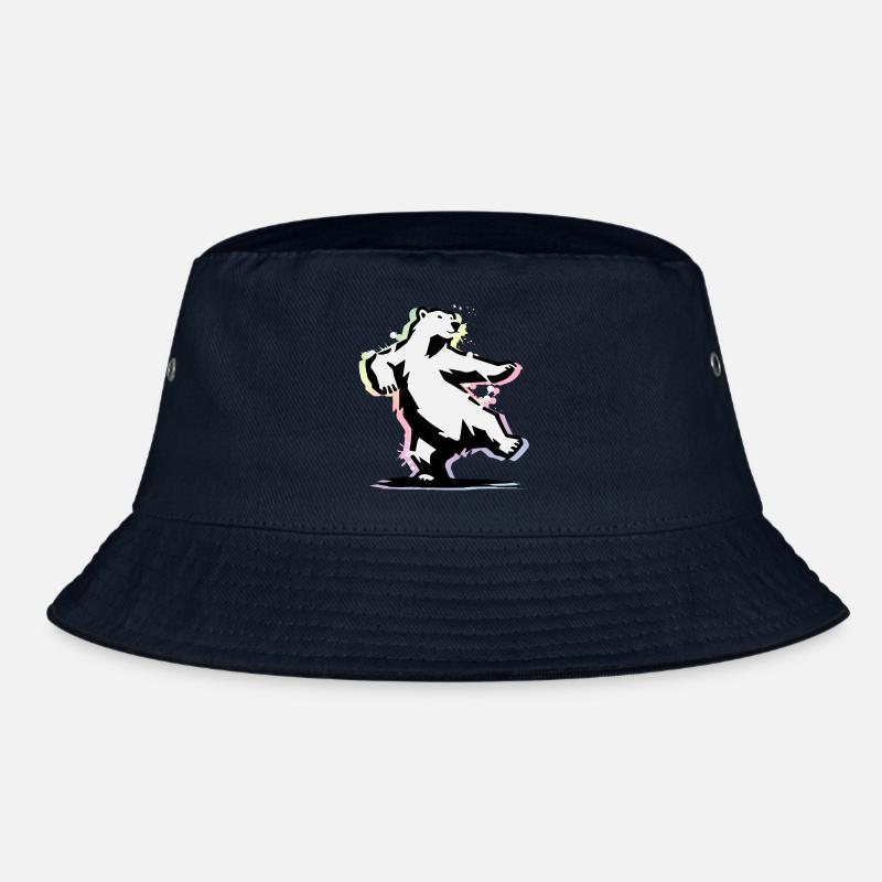 Tanzender Eisbär im Stencil-Stil - Bucket Hat - Navy