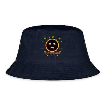 Hungry Black Hole Cute Kawaii Illustration - Bucket Hat - navy - Front