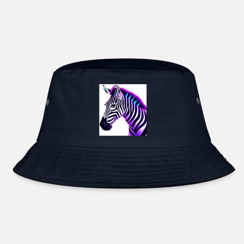 Neon Zebra Artwork for Eye-Catching Clothing Bucket Hat