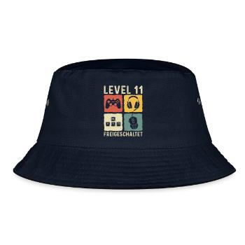 Level 11 freigeschaltet 11. Geburtstag 11 Jahre - Bucket Hat - Navy - Vorne