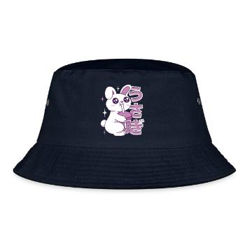Kawaii Bunny Bubble Tea - Bucket Hat - navy - Front