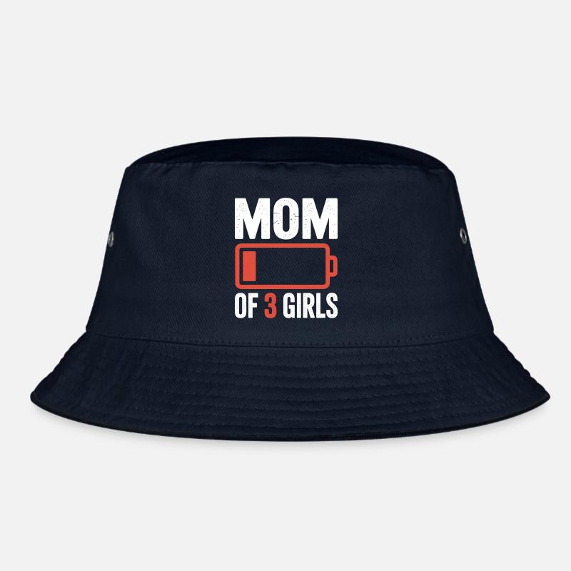 Mutter von 3 Mädchen Batterie-Tee Bucket Hat