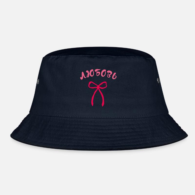 Liebe rosa Schleife - Любовь бант - Bucket Hat - Navy