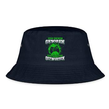 Zum Zocken geboren Gamer - Bucket Hat - Navy - Vorne