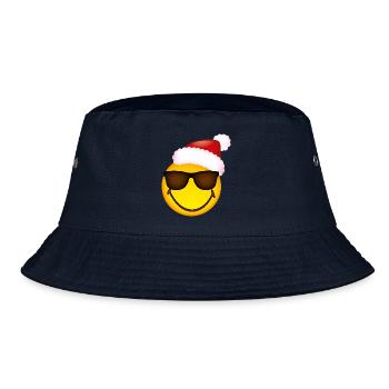 Smiley Glossy Sunglasses Christmas - Bucket Hat - navy - Front
