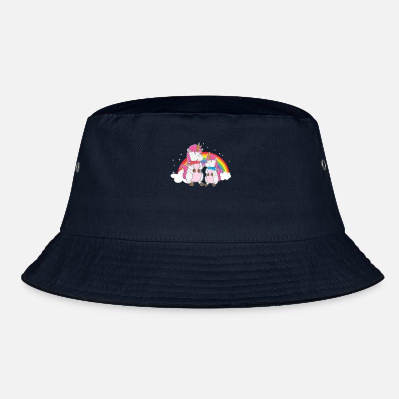 Einhorn Schwestern Zwei Einhörner Regenbogen Bucket Hat