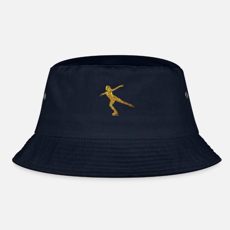 Eiskunstlaeuferin Silhoeutette Gold Eiskunstlauf - Bucket Hat - Navy