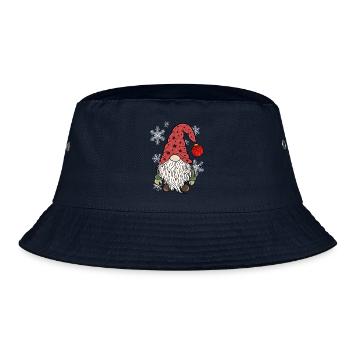 Vintage Gnome Christmas Elves - Bucket Hat - navy - Front