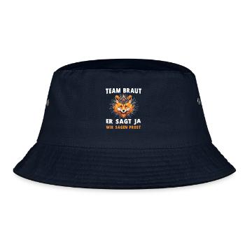 Hochzeit Junggesellenabschied Fuchs Bräutigam - Bucket Hat - Navy - Vorne