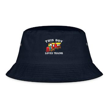 Dieser Junge liebt Züge - Bucket Hat - Navy - Vorne