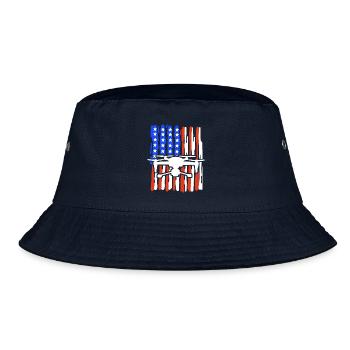 Drohne amerikanische Flagge Quadrocopter Pilot - Bucket Hat - Navy - Vorne