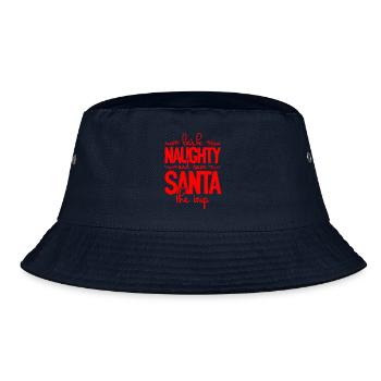 Naughty Santa Quotes - Bucket Hat - Navy - Vorne