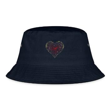 Herz Kind Süß Farben Geschenk Tier Kreativ - Bucket Hat - Navy - Vorne