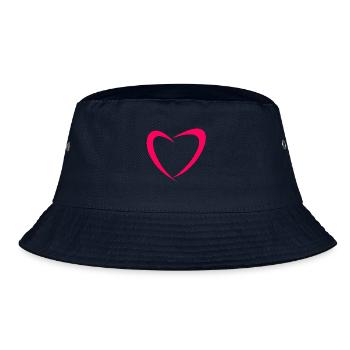 Herz Design zum Valentinstag Liebe Valentinstag - Bucket Hat - Navy - Vorne