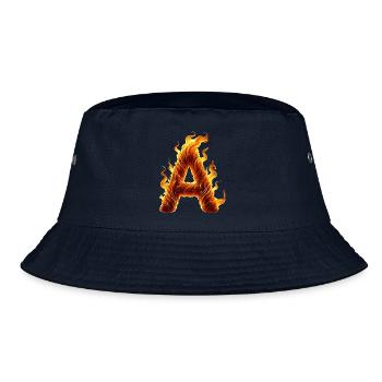 Letter A Flames - Bucket Hat - navy - Front
