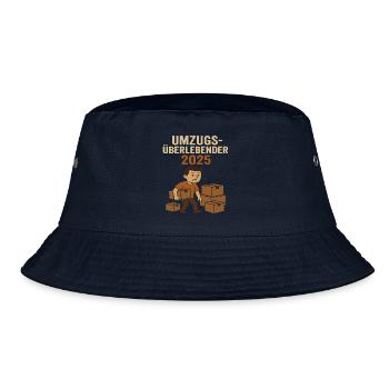 Umzüge Helfer Überlebender 2025 Wohnung - Bucket Hat - Navy - Vorne