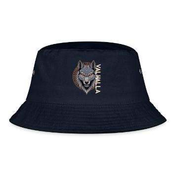 Nordischer Wolf Valhalla Runen Design - Bucket Hat - Navy - Vorne
