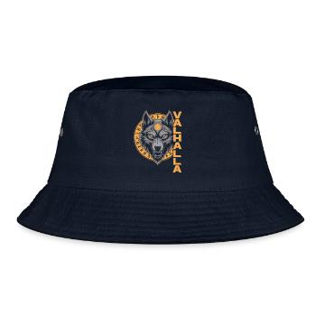 Nordischer Wolf Valhalla Runen Design - Bucket Hat - Navy - Vorne