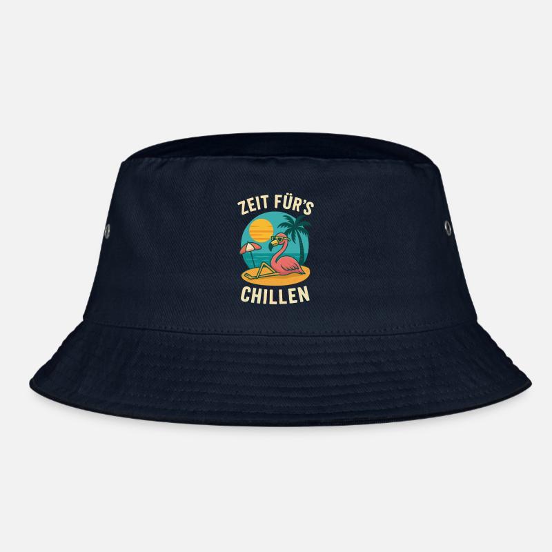 Flamingo Urlaub Sommer Strand Retro Design Bucket Hat