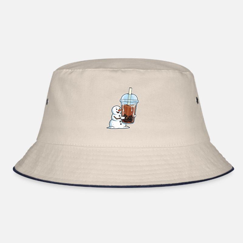 Schneemann und Bubble Tea Becher Bucket Hat