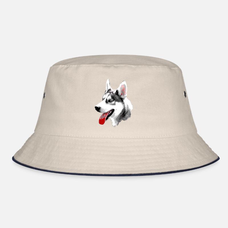 Husky Pop Art Kopf Bucket Hat