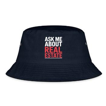 Ask Me About Real Estate - Bucket Hat - Navy - Vorne
