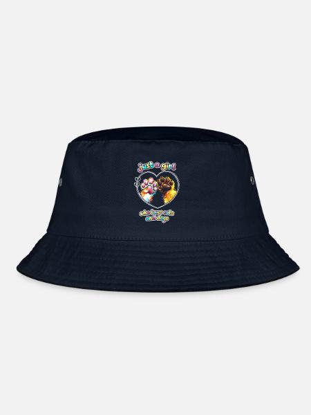 Just a Girl: Liebe zu Katzen und Hunden - Bucket Hat - Navy - Vorne