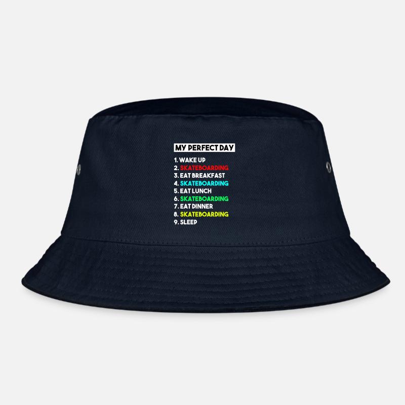 My Perfect Day Skateboarding Routine Design Bucket Hat