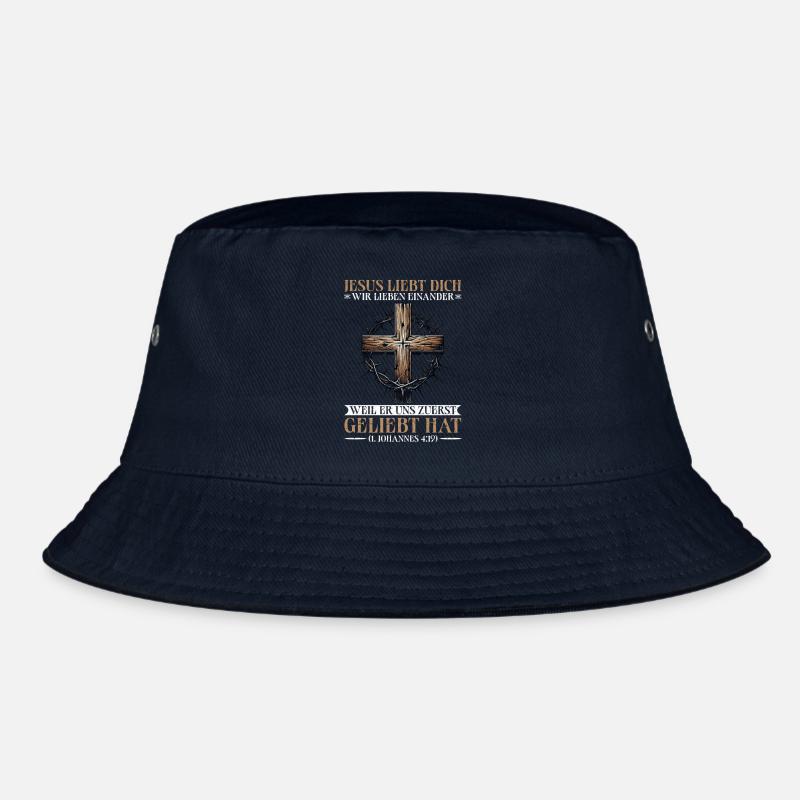 Jesus Liebt Dich Christliches Zitat Bibelstudium Bucket Hat
